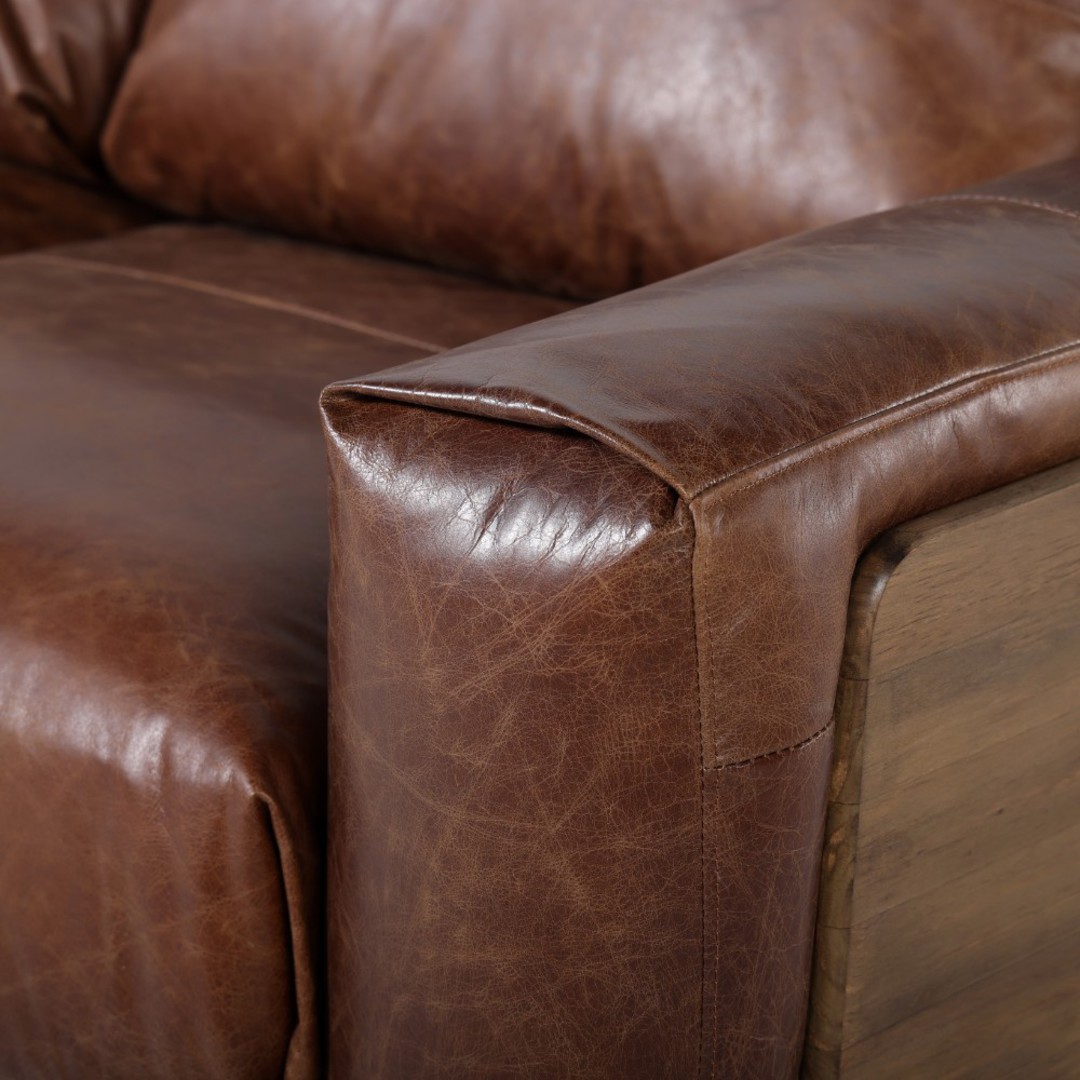 Picaso 3 Seater Leather Sofa - Expresso image 5